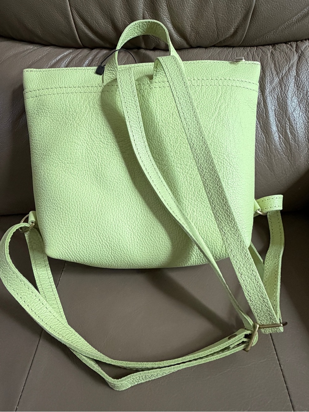 Portland Leather Goods Small Backpack Shadow Lime NWT - Picture 2 of 3